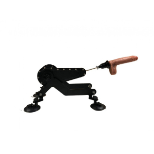 Секс машина портативная на присосках с 4 насадками и пультом ДУ черного цвета Loveshop ZSLX