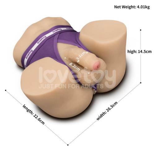 Мастурбатор з анусом та пенісом тілесного кольору зі стрінгами в комплекті Lovetoy Streetgirls #16 with Dildo - 2