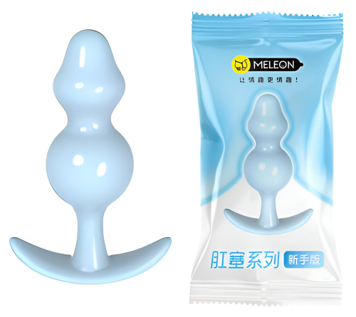 Анальная пробка шарообразная синего цвета Meleon XESE - 1