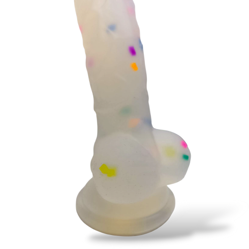 Фалоімітатор реалістичний на напівпрозорий присосці Cottelli Collection Confetti Dildo - 2