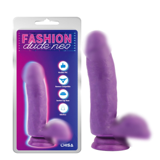 Фалоімітатор реалістичний на присосці фіолетового кольору Chisa Dual Density Cock Dildo