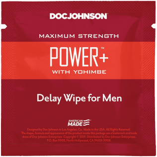 Пролонгуюча серветка з екстрактом Йохимбе Doc Johnson Power + Delay Wipe For Men