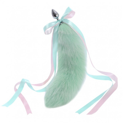 Анальна пробка із зеленим хутряним хвостом Agile Foxs Tail Plug 18.5 - 2