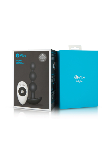 Анальні кульки з пультом та 2 моторами B-Vibe для інтимних ігор чорні - 11