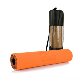 Килимок спортивний Majestic Sport TPE 6 мм для йоги та фітнесу GVT5010/O Orange/Black