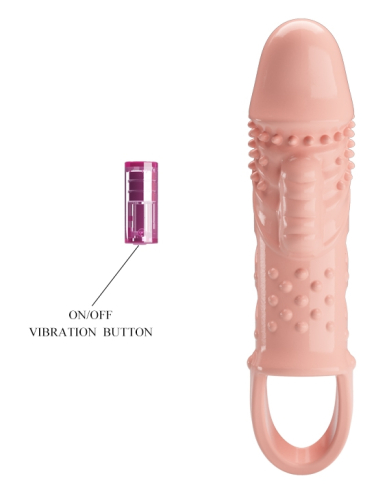 Вібронасадка на пеніс з петлею що подовжує тілесного кольору LYBAILE Cecelia - 8