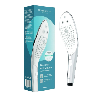 Насадка на душ для мастурбации серебристого цвета Womanizer Wave