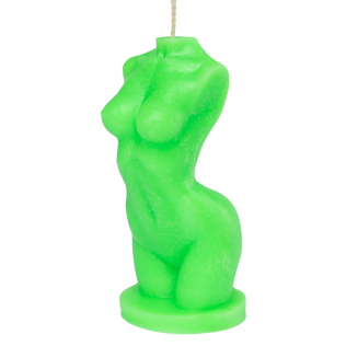 Свеча для эротических игр с воском в виде женского торса зеленого цвета LOVE FLAME Lady Green Fluor