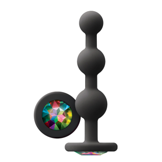 Анальная пробка с радужным кристаллом GLAMS RIPPLE RAINBOW GEM