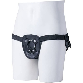 Трусики з кільцями для страпона чорні STRAP ON HARNESS