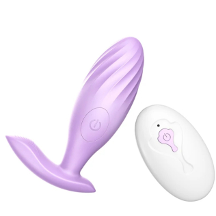 Анальная пробка с вибрацией ButBut anal plug с пультом ДУ10 фиолетовый режимов вибрации