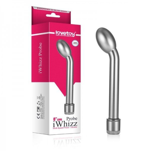 Фалоімітатор металевий з вібрацією для точки G Lovetoy Срібний - 1