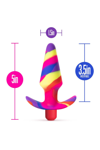 Анальная вибропробка разноцветная Blush Avant free spirit - 7