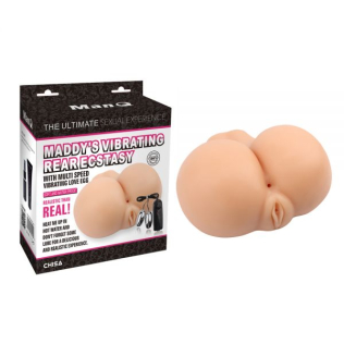 Мастурбатор вагіна та анус з вібрацією тілесного кольору попкою Maddys