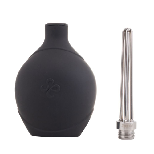 Анальна груша чорного кольору Lockink Sevanda Stream Enema Bulb - 2