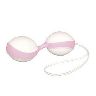 Вагинальные шарики силиконовые Amor бело-розовые