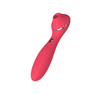 Вакуумный клиторальный вибратор красный KisToy Polly Plus
