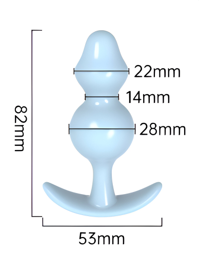 Анальная пробка шарообразная синего цвета Meleon XESE - 3