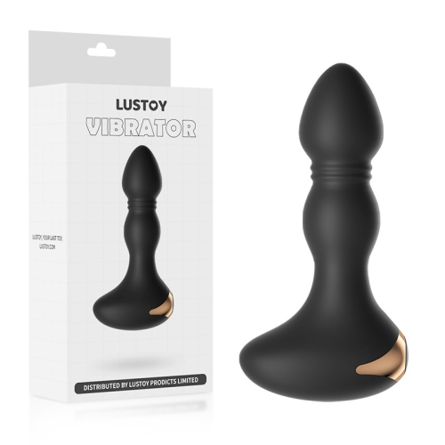 Анальный вибратор черного цвета Lustoy - 1