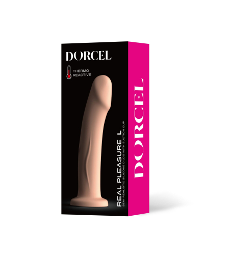 Насадка для страпону на присосці термоактивна силіконова тілесного кольору Dorcel Real Pleasure розмір L - 6