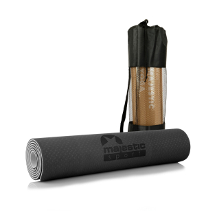 Килимок спортивний Majestic Sport TPE 6 мм для йоги та фітнесу GVT5010/A Black/Grey