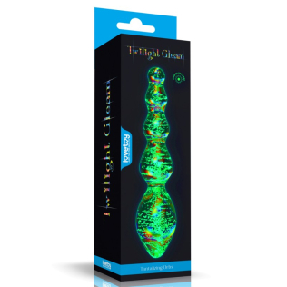 Скляний фалоімітатор світиться Twilight Gleam Glass Dildo Tantalizing Orbs
