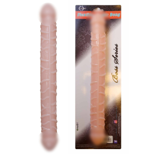 Двойной фаллоимитатор реалистик телесного цвета Boss Series Flexible Double Dong