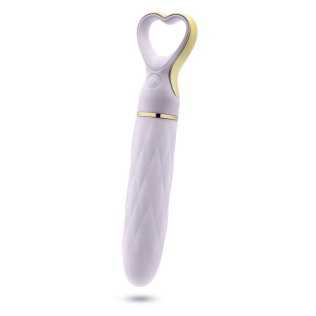 Вібратор рельєфний класичний з ручкою у формі серця лавандового кольору Blush Delice Heartthrob