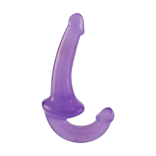 Безперервний подвійний реалістичний страпон для жінок фіолетовий Cnt Crystal Beginner Dildo - 2