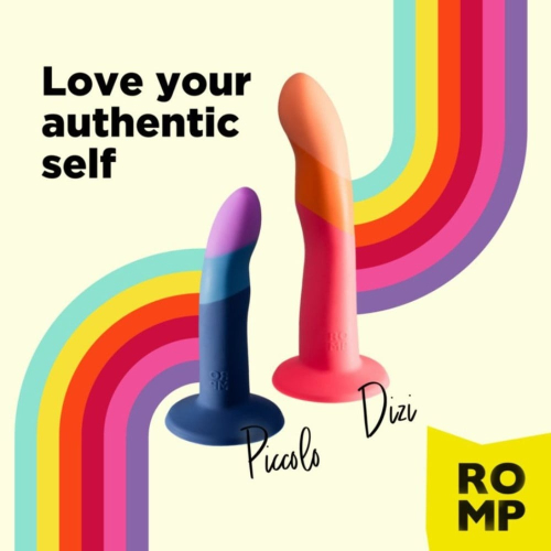 Безременна насадка для страпону на присосці оранжевого кольору ROMP Dizi - 8