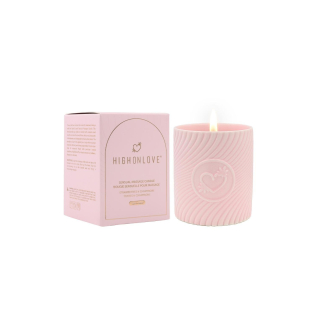 Массажная свеча для чувственного массажа с ароматом клубники и шампанского Loveshop HighOnLove 250 гр