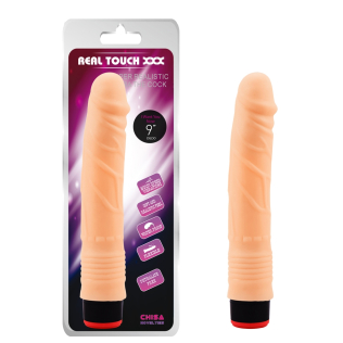 Рельефный вибромассажер телесного цвета CHISA Real Touch XXX Vibe Cock