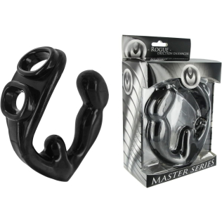 Массажер простаты с эрекционным кольцом черный Master Series Rogue Erection Enhancer 