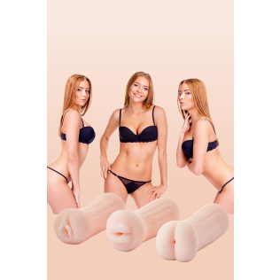 Набір мастурбаторів Вагіна Анус та Ротик тілесного кольору Dream Toys The Girl Next Door Tina 3 штуки