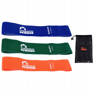 Гумки для фітнесу з тканини Majestic Sport Loop Band набір 3 шт 11-20 кг M-LB-4607