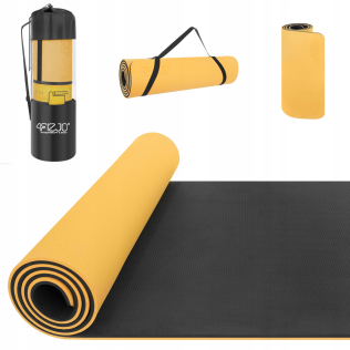 Килимок (мат) для йоги та фітнесу 4FIZJO TPE 1 см 4FJ0201 Orange/Black