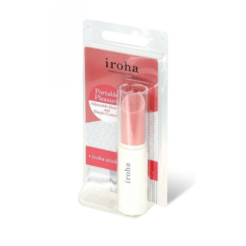 Віброкуль для стимуляції клітора у вигляді помади медичний силікон рожевий з білим Iroha Stick Tenga - 3