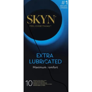 Презервативы премиум класса полиизопреновые безлатексные с большим количеством смазки Skyn Extra Lube 10 штук 