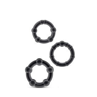 Набор эрекционных колец для улучшения эрекции чёрные STAY HARD