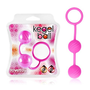 Вагинальные шарики ребристые силиконовые Lovetoy розовые