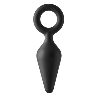 Анальная пробка с кольцом черная Dreamtoys FANTASSTIC размер Medium