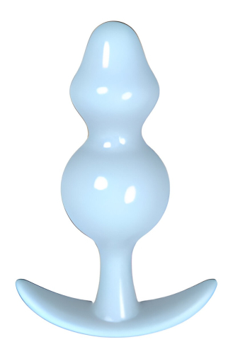 Анальная пробка шарообразная синего цвета Meleon XESE - 2