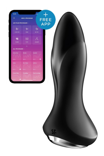 Смарт Анальная пробка черного цвета Satisfyer Rotator Plug - 1