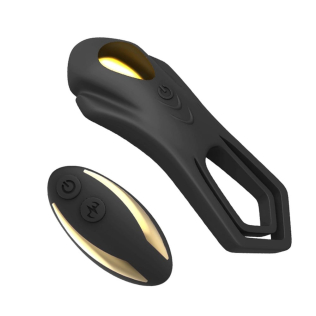 Виброкольцо эрекционное черного цвета с пультом ДУ Boss Series Roadster 