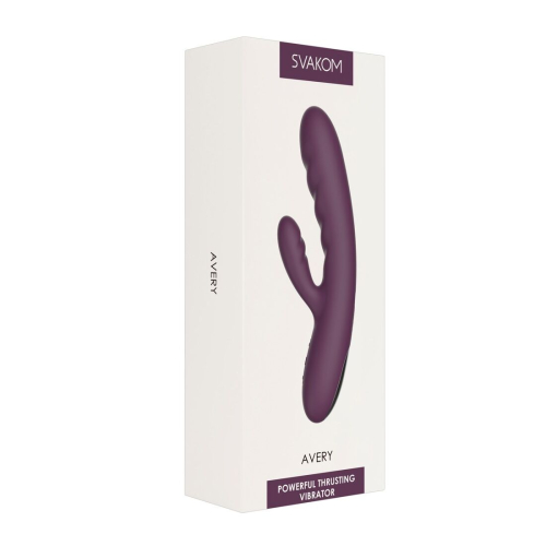 Вибратор с отростком для клитора фиолетового цвета Svakom Avery Lilac - 7
