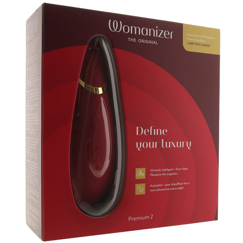 Вакуумный клиторальный стимулятор бордовый Womanizer Premium - 8
