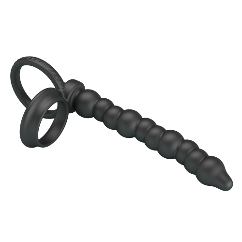 Массажер простаты с эрекционным кольцом черного цвета Lybaile Pretty Love Diilon - 8