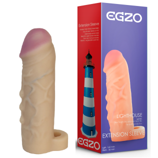 Насадка на член удлиняющая телесного цвета EGZO Ciberskin