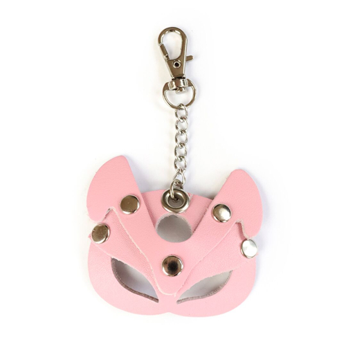 Брелок на карабіні для ключів Котик із натуральної шкіри рожевого кольору Art of Sex - 1