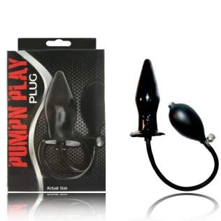 Надувная анальная пробка Lovetoy Pump and Play черный
